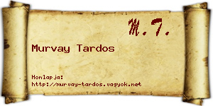 Murvay Tardos névjegykártya